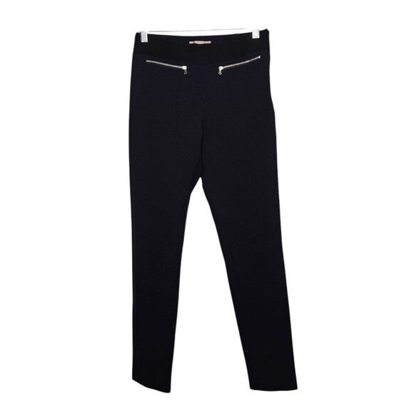 GEORGES RECH Paris Women's Pants Leggings 36 US 6 8 Navy Blue Elastic Waist Zip - Picture 1 of 7